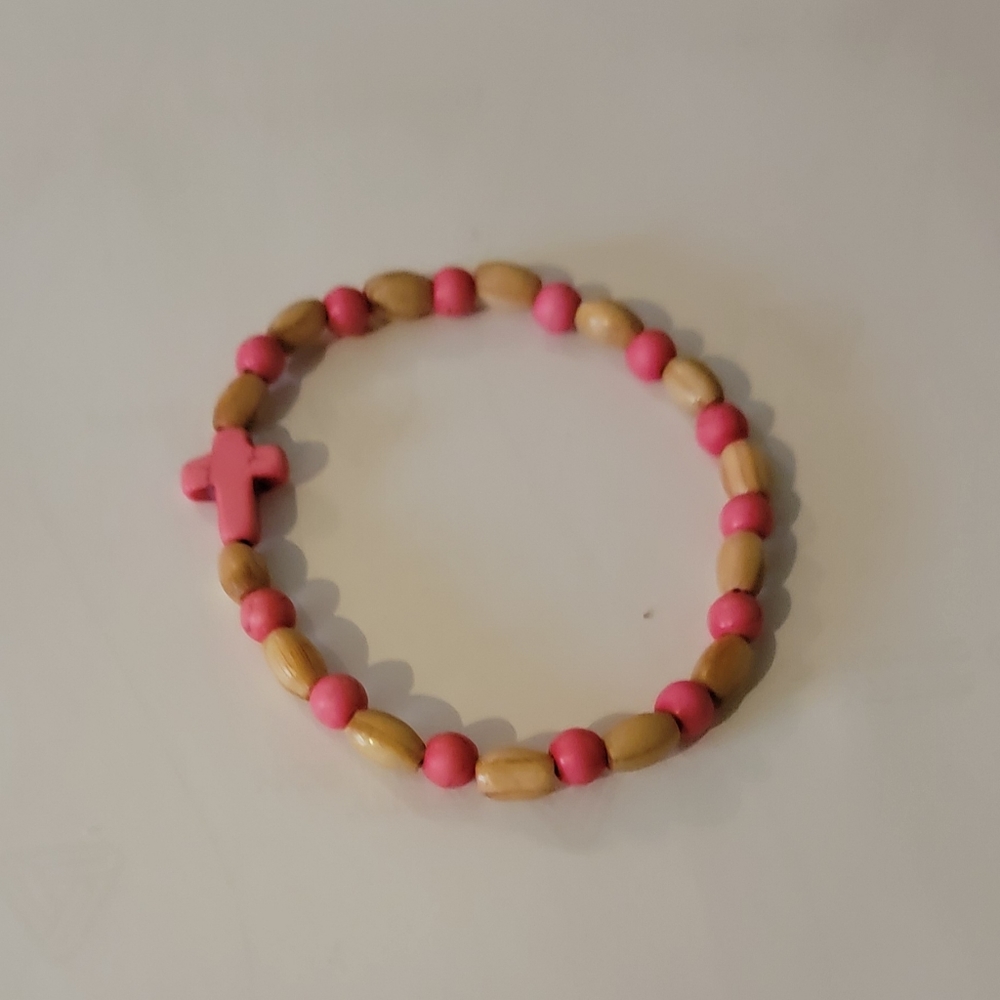 Wooden christian bracelet